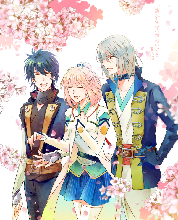 hasumi yuki, yakumo miyako, and kiryuu shun (harukanaru toki no naka de and 1 more) drawn by naguy_(nagui)