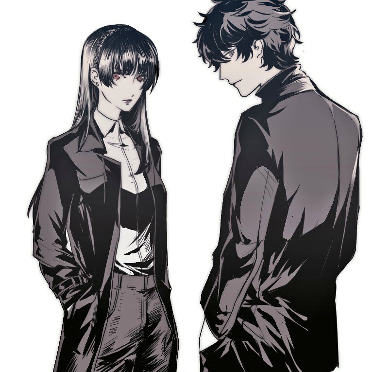 amamiya ren and niijima makoto (persona and 1 more) drawn by houhou_(pixiv4771938)