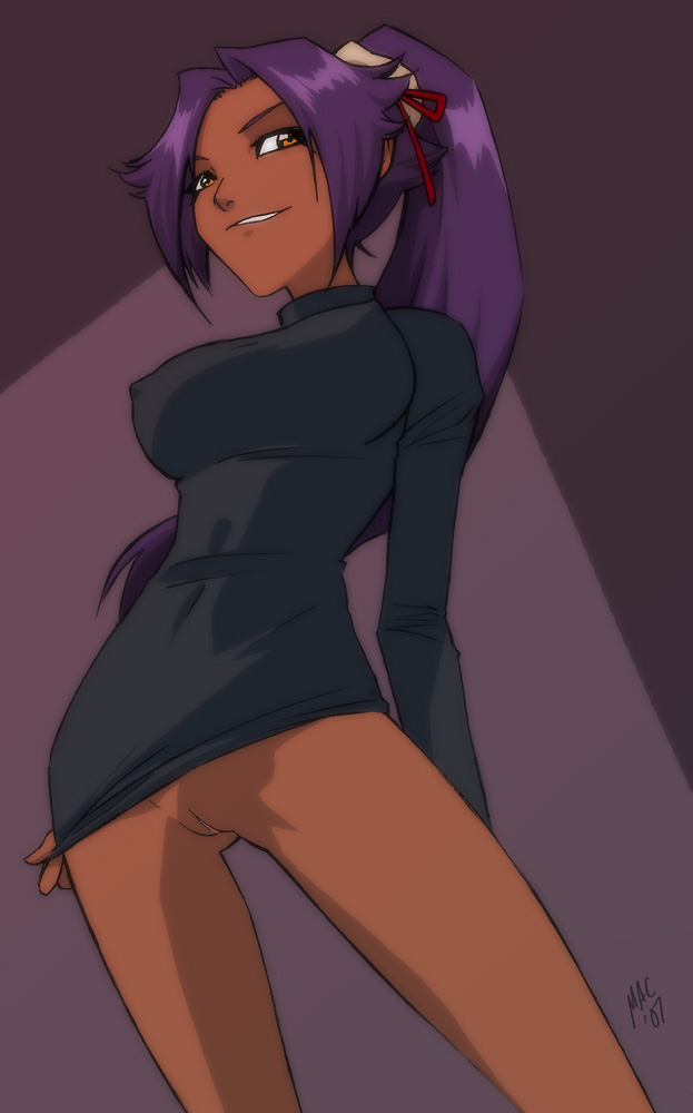 shihouin yoruichi (bleach) drawn by catthouse_studios and mac_(catthouse_studios)