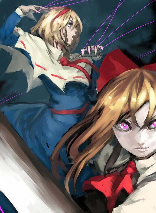 alice margatroid and shanghai doll (touhou) drawn by inishie_kumo