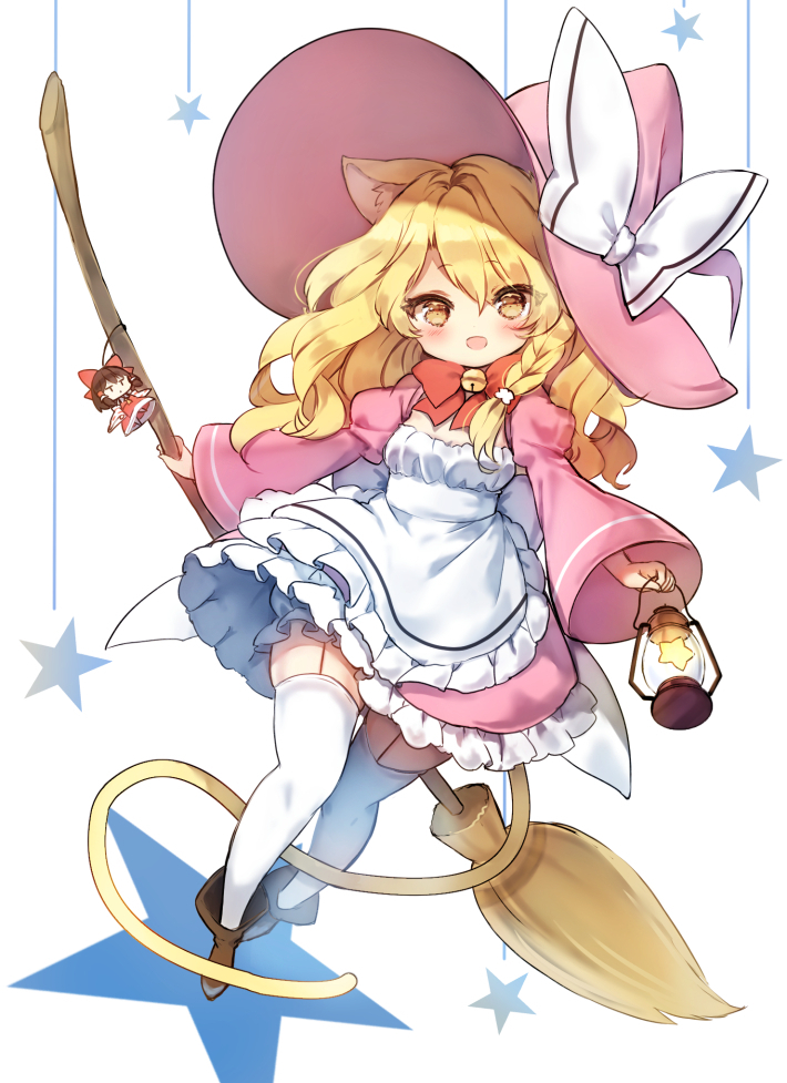 hakurei reimu and kirisame marisa (touhou) drawn by piyokichi