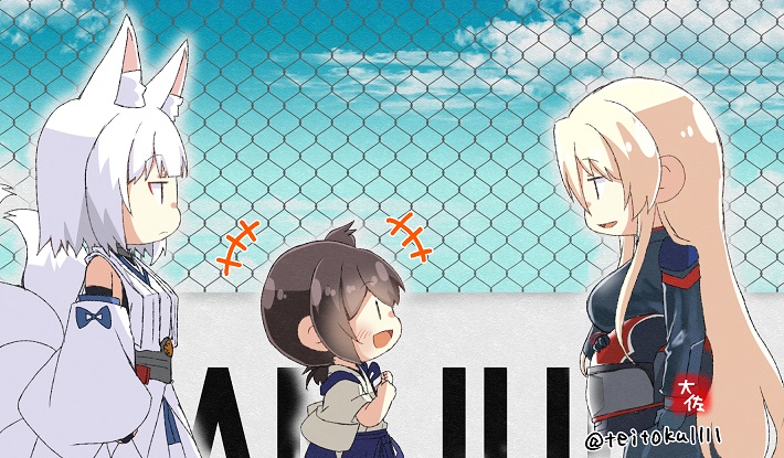 kaga and bismarck (kantai collection and 1 more) drawn by taisa_(kari)