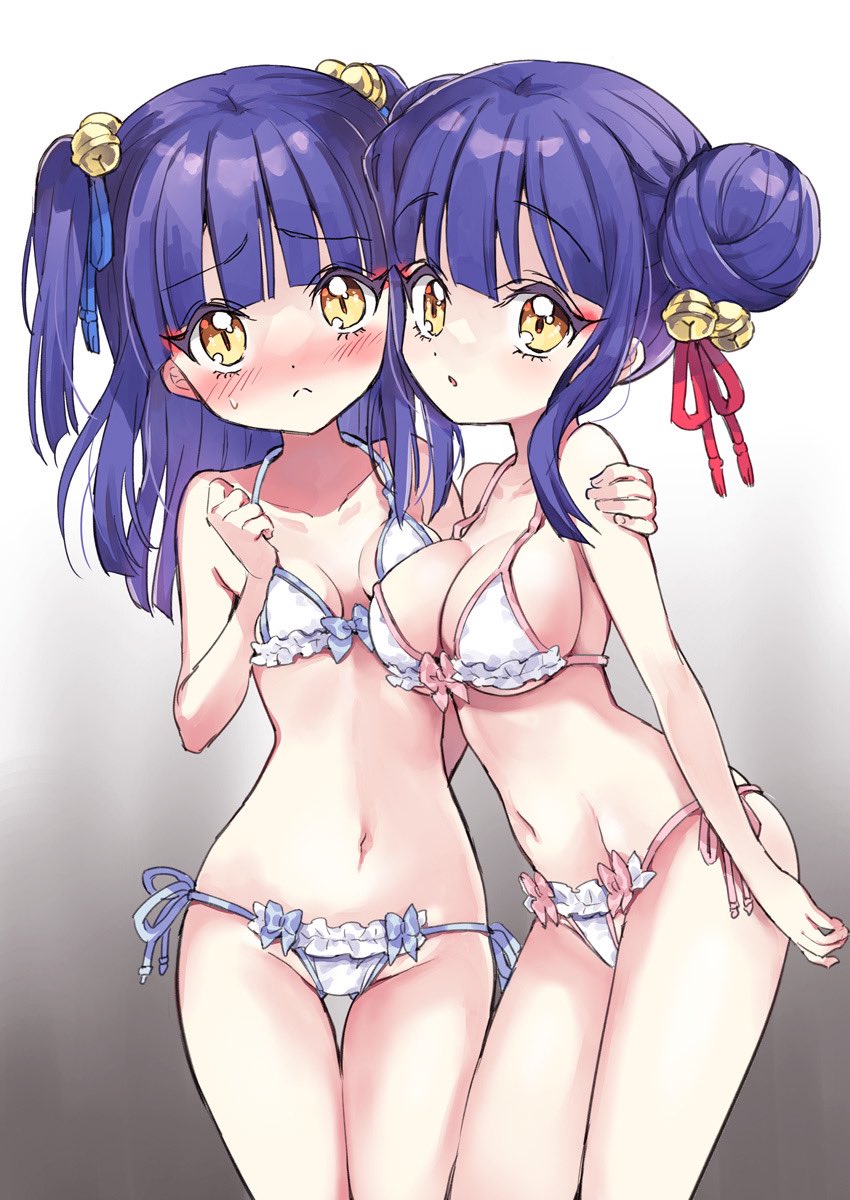 kyon-kyon and ran-ran (jashin-chan dropkick) drawn by yukiwo