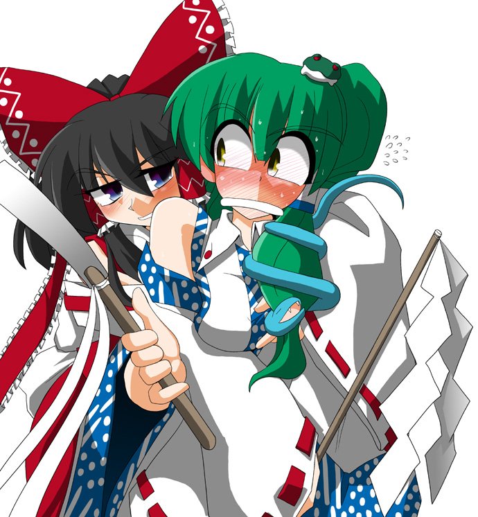 hakurei reimu and kochiya sanae (touhou) drawn by kieyza