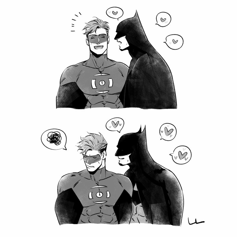 bruce wayne, green lantern, and hal jordan (dc comics and 2 more) drawn by htnks2