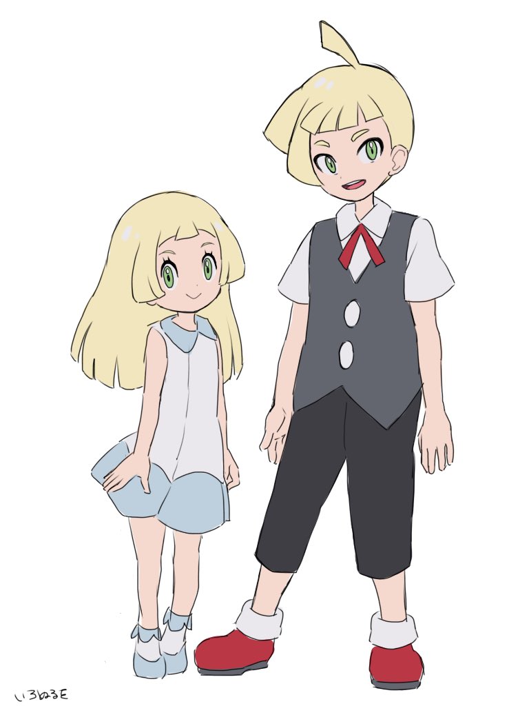 lillie and gladion (pokemon and 1 more) drawn by koutetsu_(fe_steel_stone)