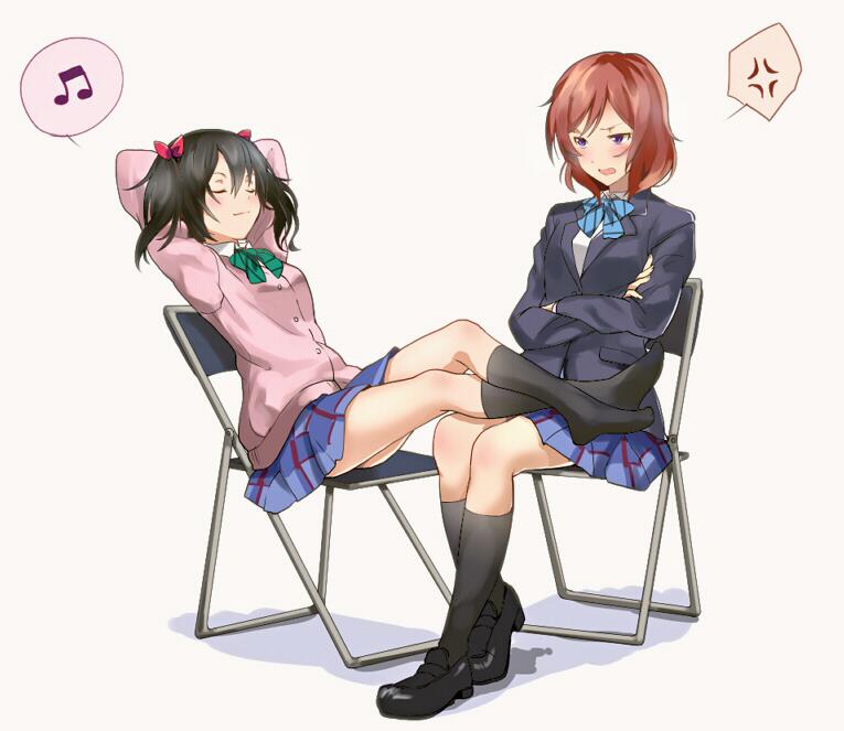 nishikino maki and yazawa nico (love live! and 1 more) drawn by sen'yuu_yuuji