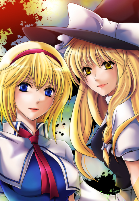 kirisame marisa and alice margatroid (touhou) drawn by dcvermeer