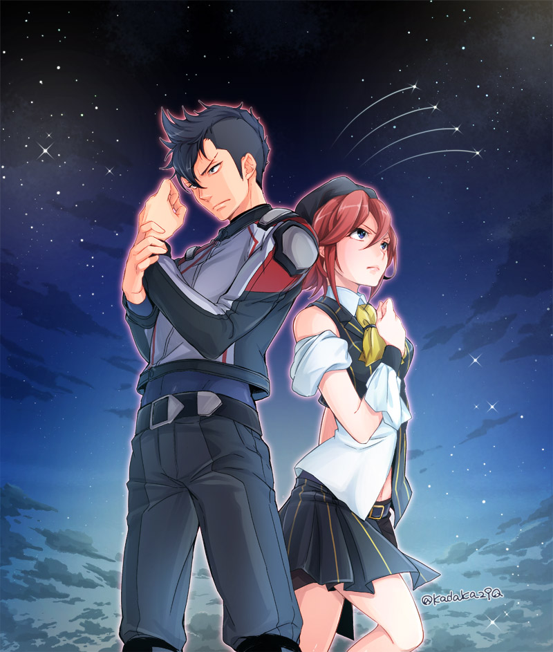 kaname buccaneer and messer ihlefeld (macross and 1 more) drawn by kadaka_(9m)