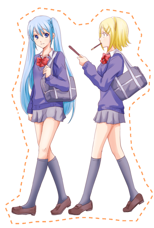 hatsune miku and kagamine rin (vocaloid) drawn by kagamitora