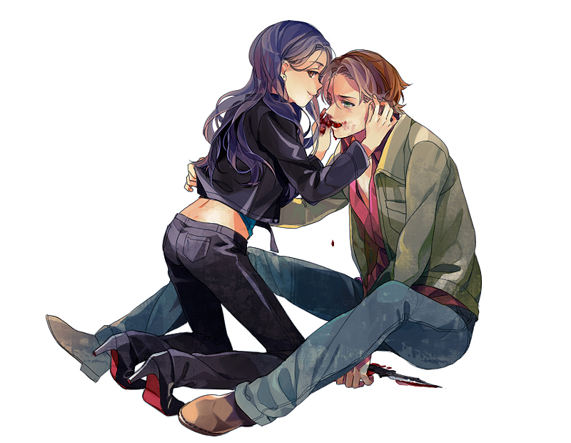 sam winchester and ruby (supernatural) drawn by miya_(ete)