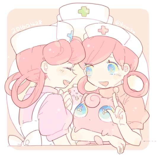 jigglypuff, joy, and chansey (pokemon and 1 more) drawn by katiko