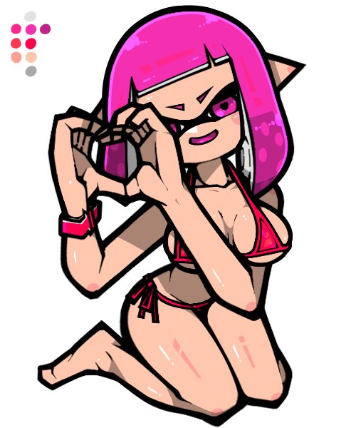inkling player character and inkling girl (splatoon) drawn by name_omoitukan2