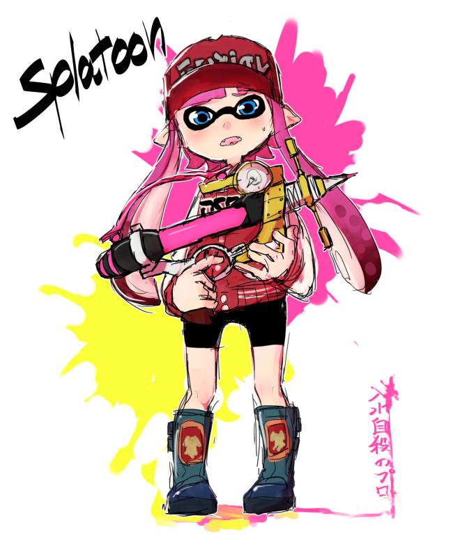 inkling player character and inkling girl (splatoon and 1 more) drawn by inasa_yukirou