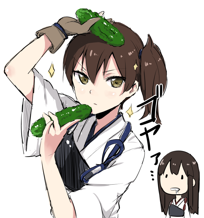 kaga and akagi (kantai collection) drawn by naraba_yueni