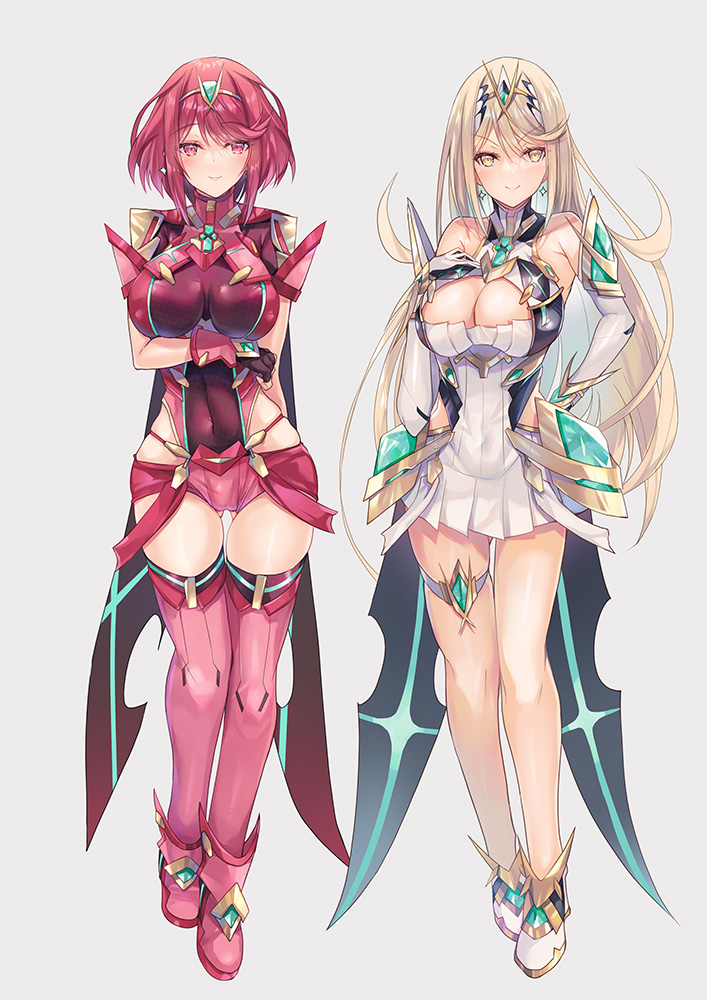 pyra and mythra (xenoblade chronicles and 1 more) drawn by inoue_takuya_(tactactak)