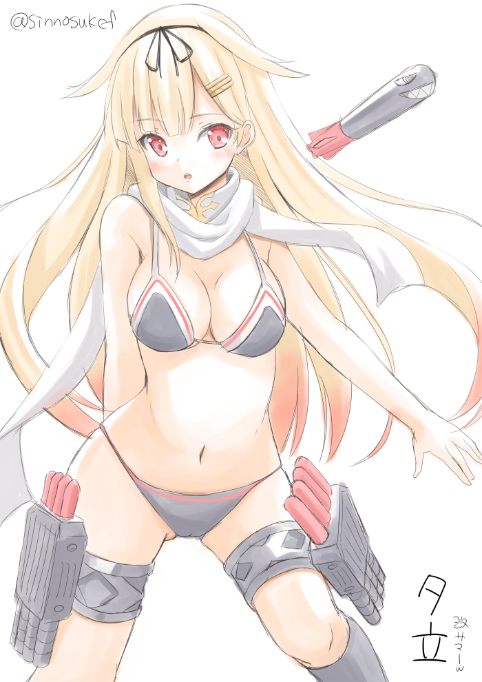 yuudachi and yuudachi kai ni (kantai collection) drawn by fujishima_shinnosuke