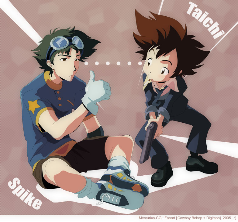 yagami taichi and spike spiegel (digimon and 2 more)