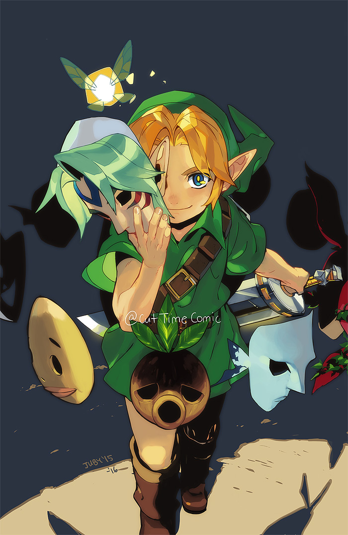 link, young link, and tatl (the legend of zelda and 1 more) drawn by juby
