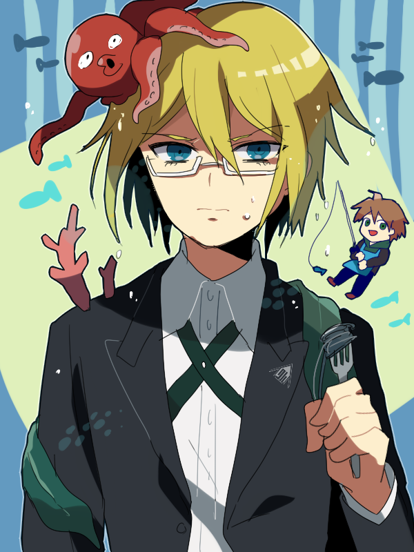 naegi makoto and togami byakuya (danganronpa and 1 more) drawn by sakuraba_hinano