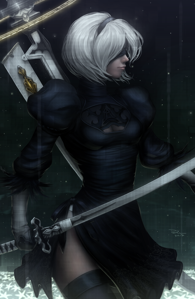 2b (nier and 1 more) drawn by karn_kirk_ratanasin