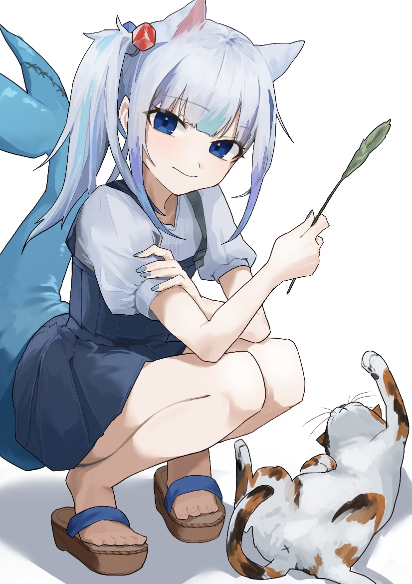 gawr gura (hololive and 1 more) drawn by uohara_shinji