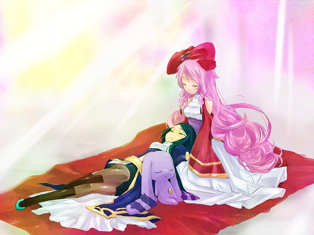 infel, nenesha, and mimimi (ar tonelico and 1 more) drawn by yumemitsuki