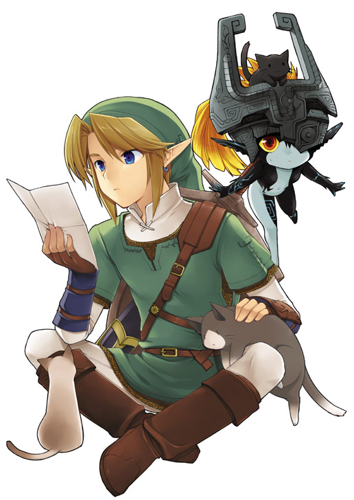 link and midna (the legend of zelda and 1 more) drawn by arima_(yukagen)