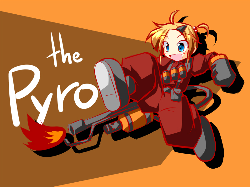 pyro and red pyro (team fortress 2) drawn by ichidai_taisa