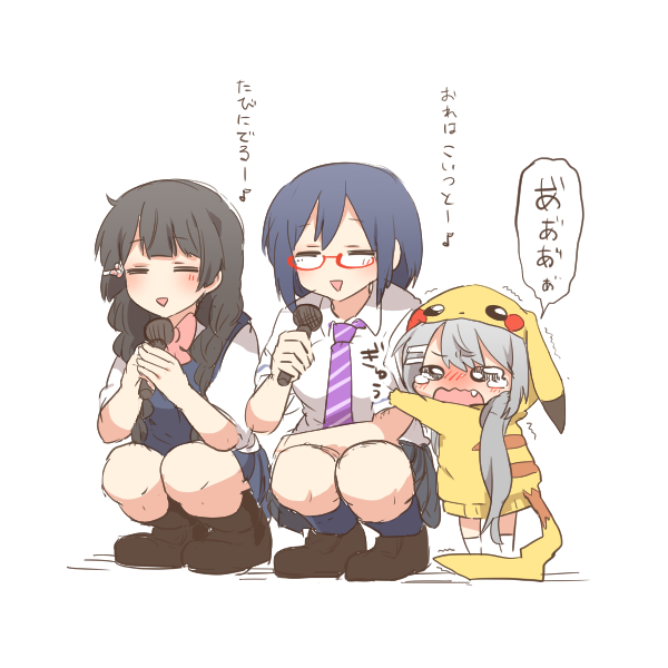 pikachu, tsukino mito, higuchi kaede, and shizuka rin (pokemon and 1 more) drawn by rebecca_(keinelove)