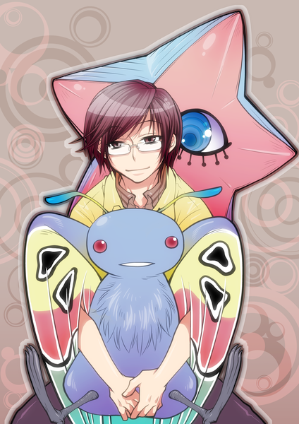 decarabia, mothman, and takagi keisuke (devil survivor and 1 more) drawn by pael