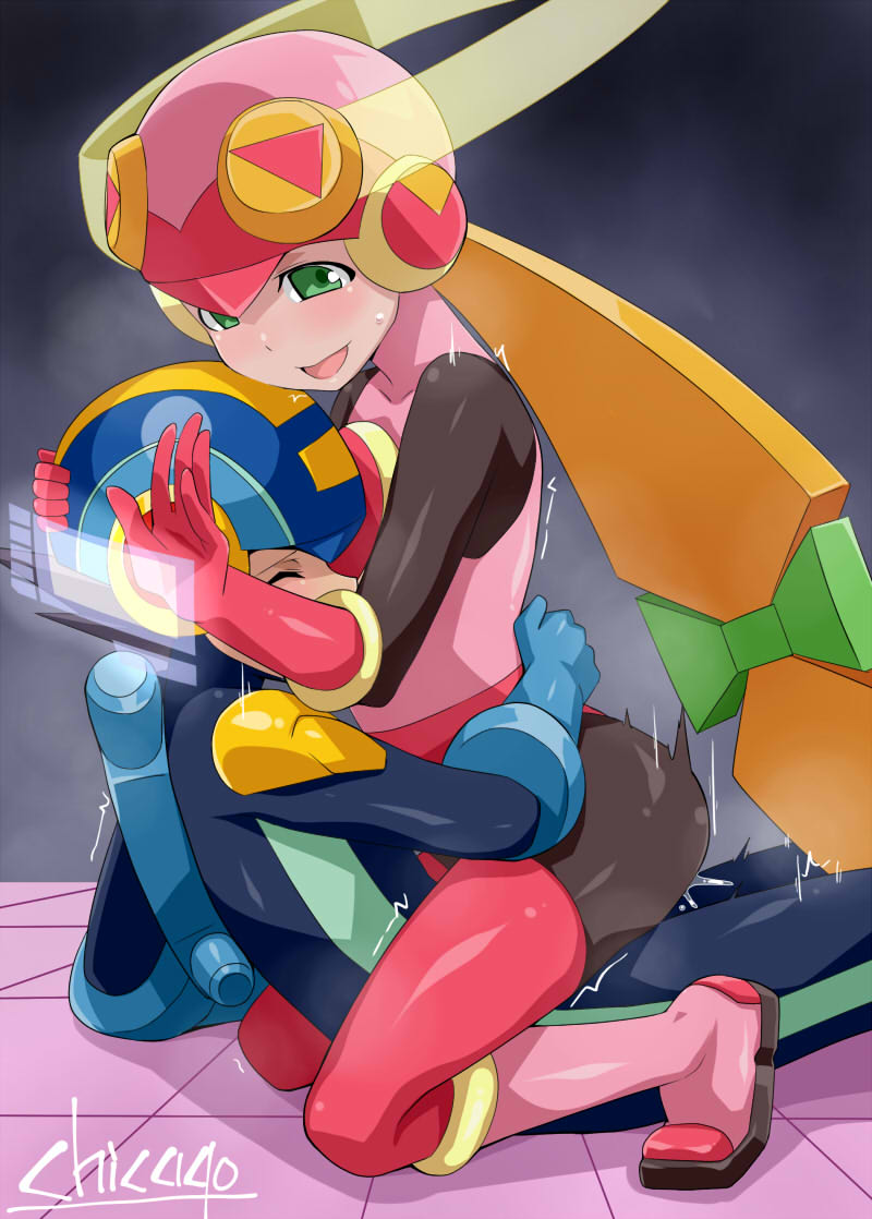 megaman.exe and roll.exe (mega man and 1 more) drawn by chicago-x