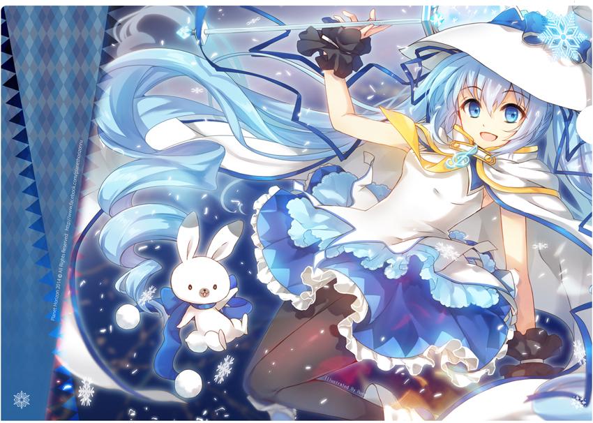 hatsune miku, yuki miku, and rabbit yukine (vocaloid and 1 more) drawn by ceru
