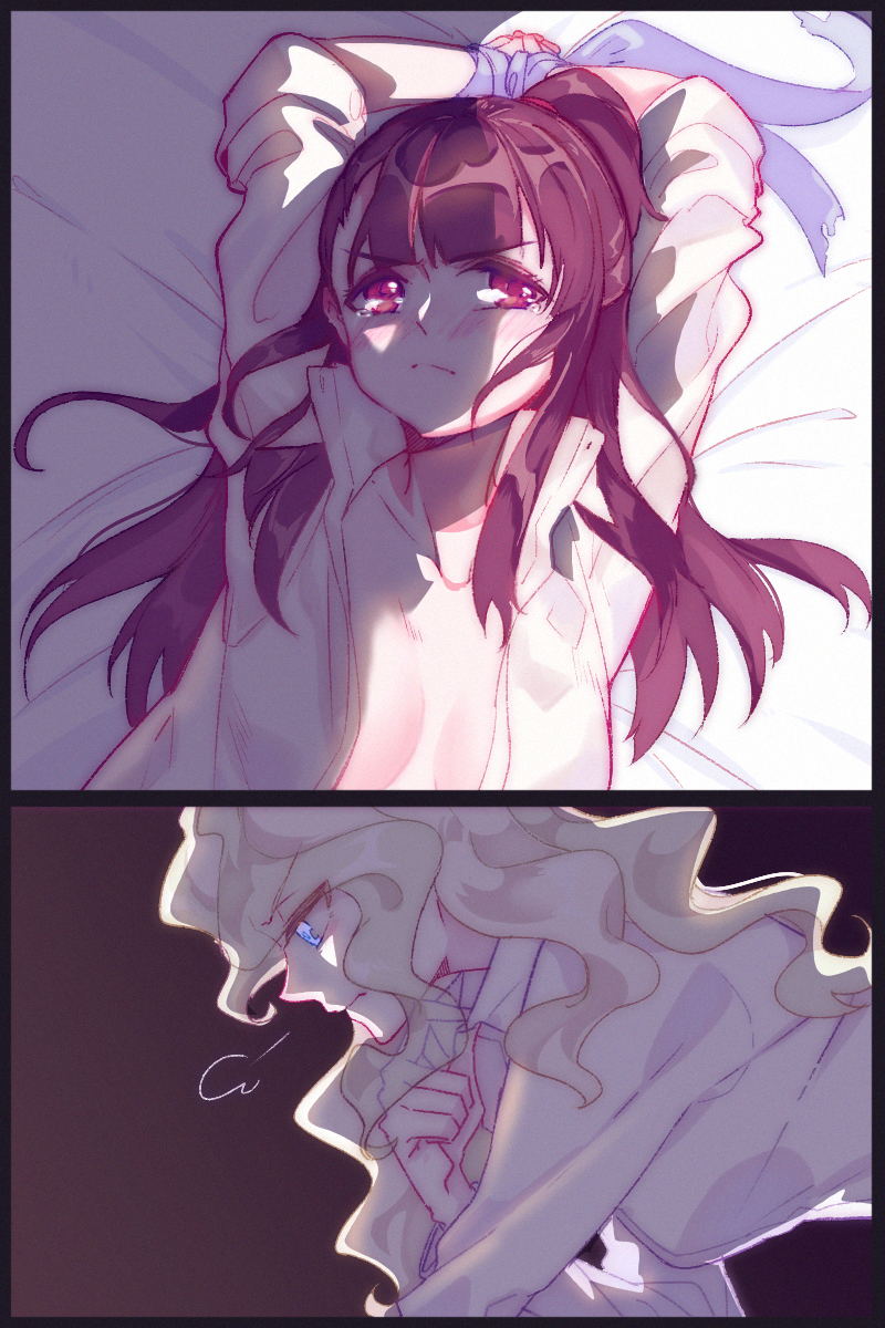 kagari atsuko and diana cavendish (little witch academia) drawn by milk_puppy