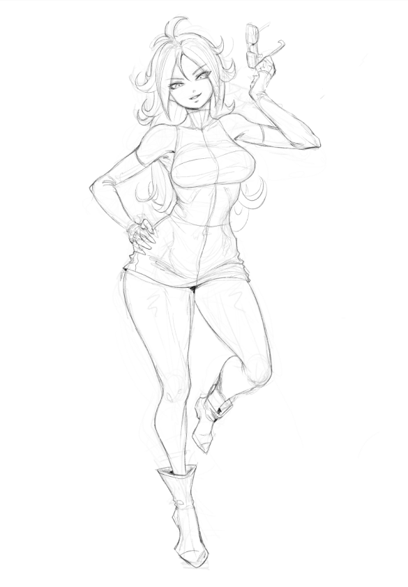 android 21 (dragon ball and 1 more) drawn by juaag_acgy
