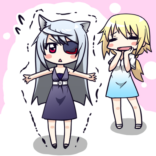 charlotte dunois and laura bodewig (infinite stratos) drawn by moja_(gibson)