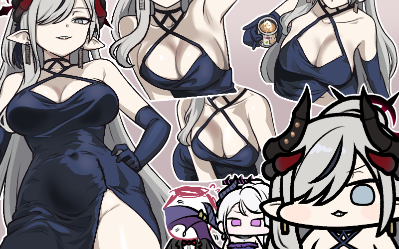 sensei, doodle sensei, hina, and makoto (blue archive) drawn by jazz_jack