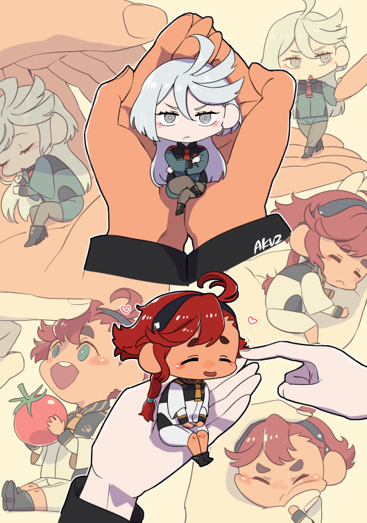 suletta mercury and miorine rembran (gundam and 1 more) drawn by akutsu_(demodori)
