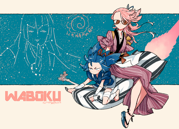 sayo samonji, souza samonji, and kousetsu samonji (touken ranbu and 1 more) drawn by l_hakase