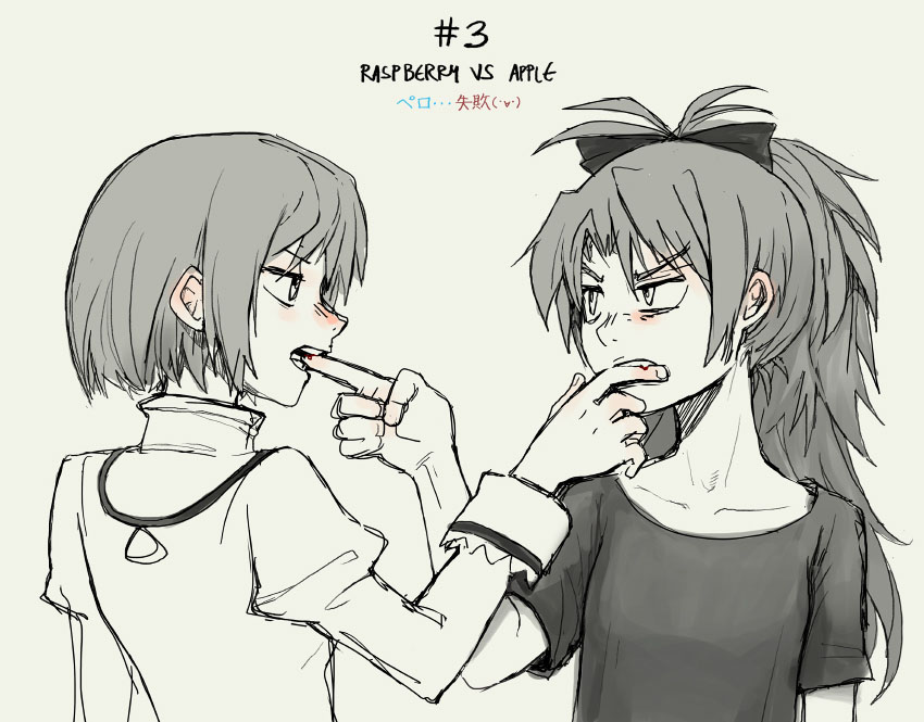miki sayaka and sakura kyoko (mahou shoujo madoka magica and 1 more) drawn by silverxp