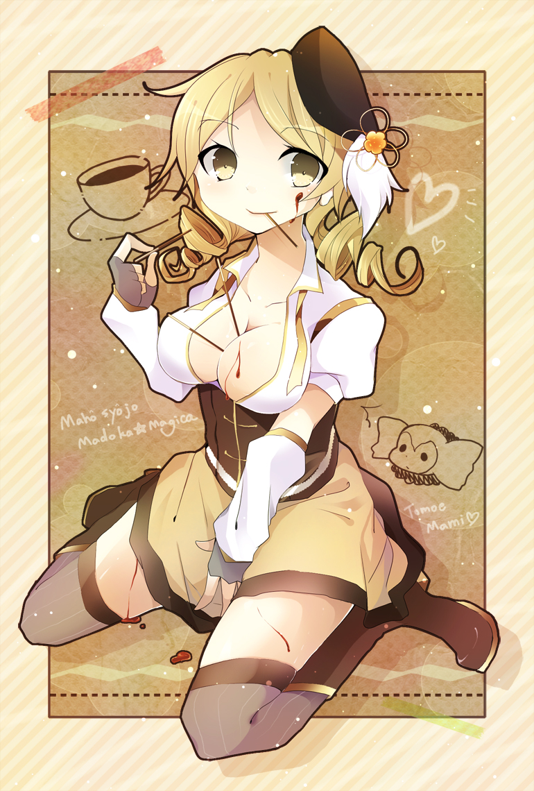 tomoe mami and charlotte (mahou shoujo madoka magica) drawn by kuran_(mkmrl)