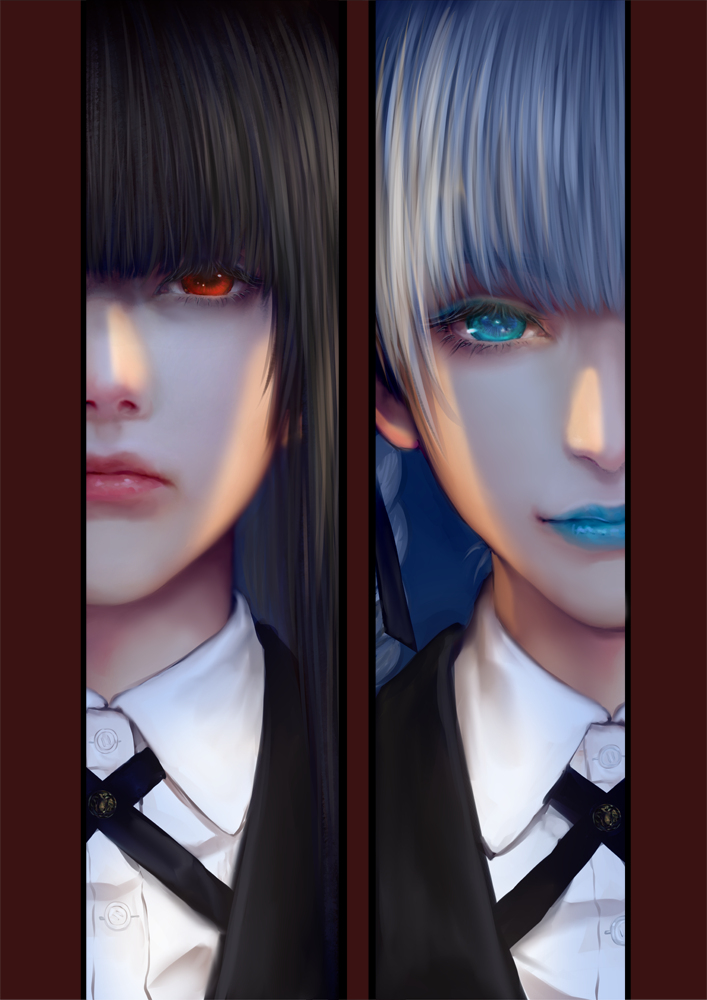 jabami yumeko and momobami kirari (kakegurui) drawn by clara_v