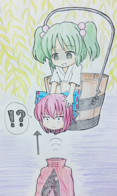 sekibanki and kisume (touhou) drawn by jiitsuu_(kazuron_suzuki)