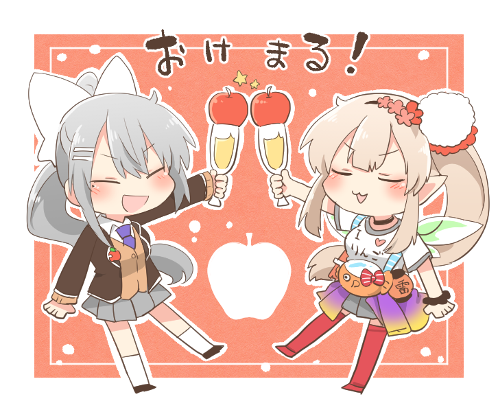 higuchi kaede and elu (nijisanji) drawn by rebecca_(keinelove)