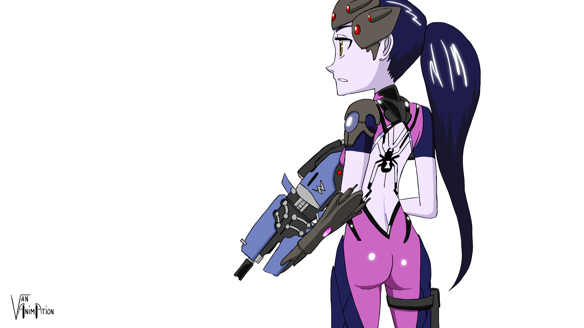tracer and widowmaker (overwatch and 1 more) drawn by vananimation
