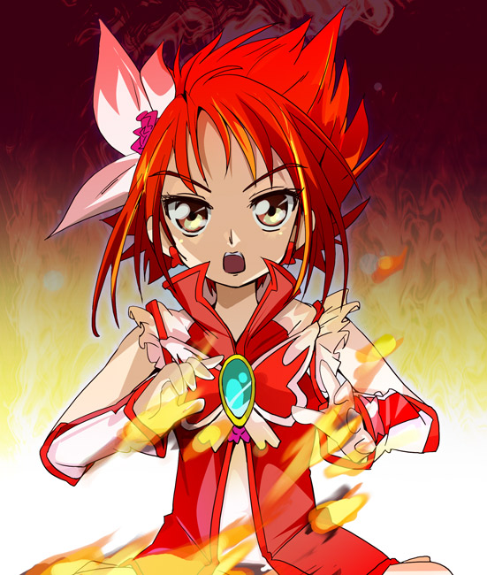 natsuki rin and cure rouge (precure and 2 more) drawn by ixy