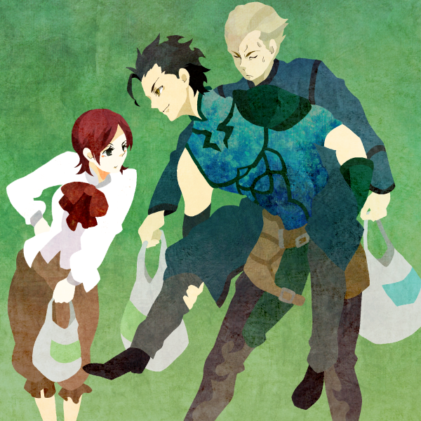 diarmuid ua duibhne, kayneth el-melloi archibald, and sola-ui nuada-re sophia-ri (fate and 1 more) drawn by kuroihato