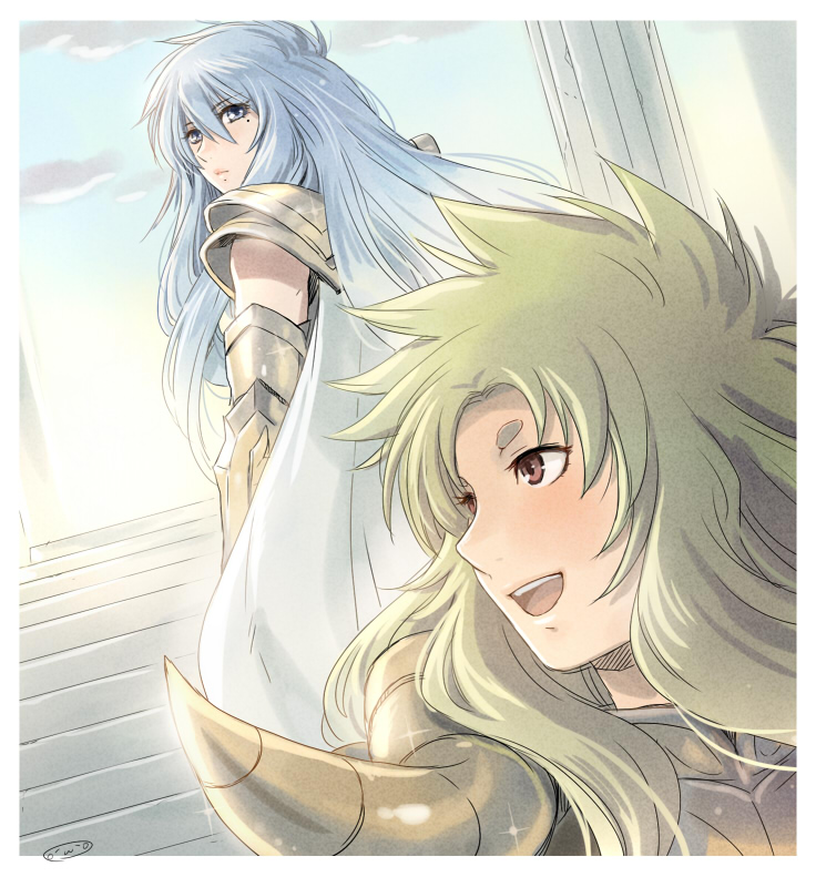 aries shion and pisces albafica (saint seiya and 1 more) drawn by mizuhara_aki