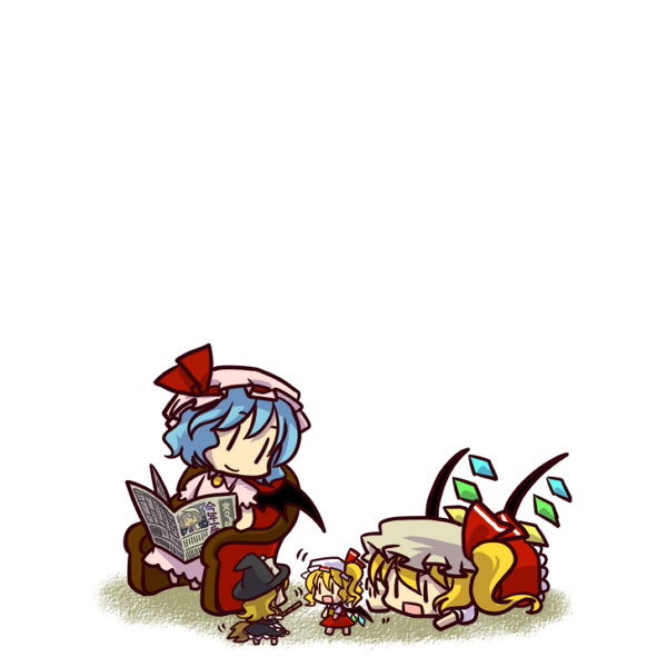 kirisame marisa, remilia scarlet, flandre scarlet, and letty whiterock (touhou) drawn by socha