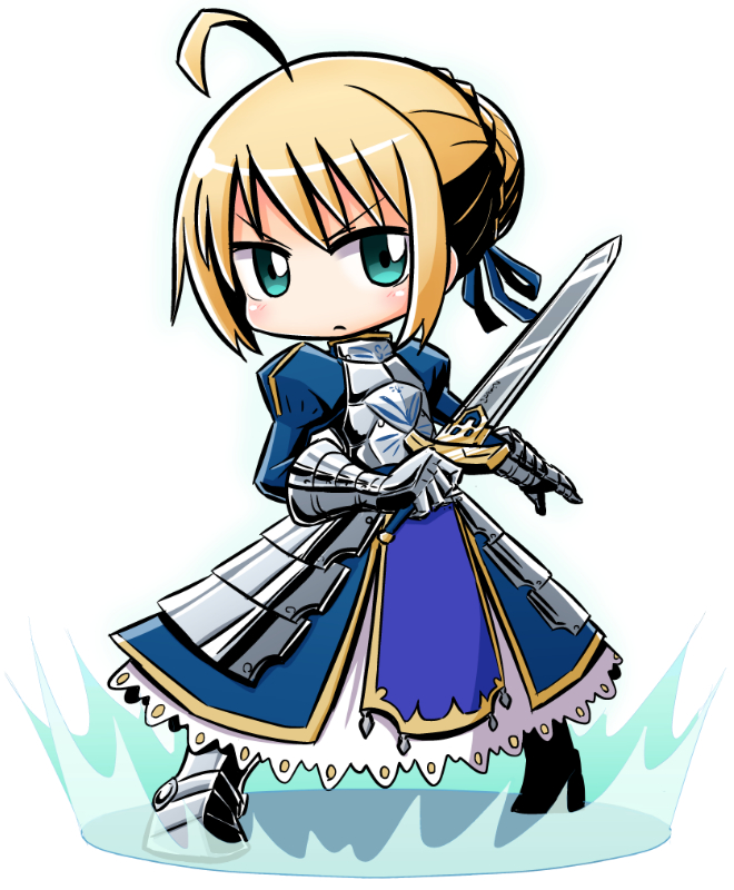 artoria pendragon and saber (fate and 1 more) drawn by naga_u